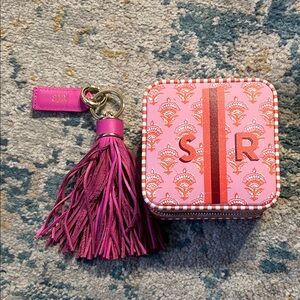 Mark & Graham Pink Tassel Keychain with Decorative Jewelry Box